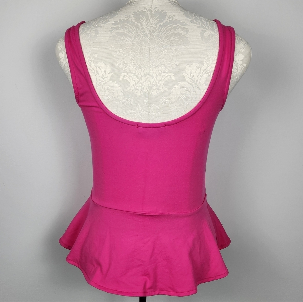As Seen On Katherine Pierce Alternative Color Pink Bebe Peplum Top Size XS Y2K - Picture 5 of 10